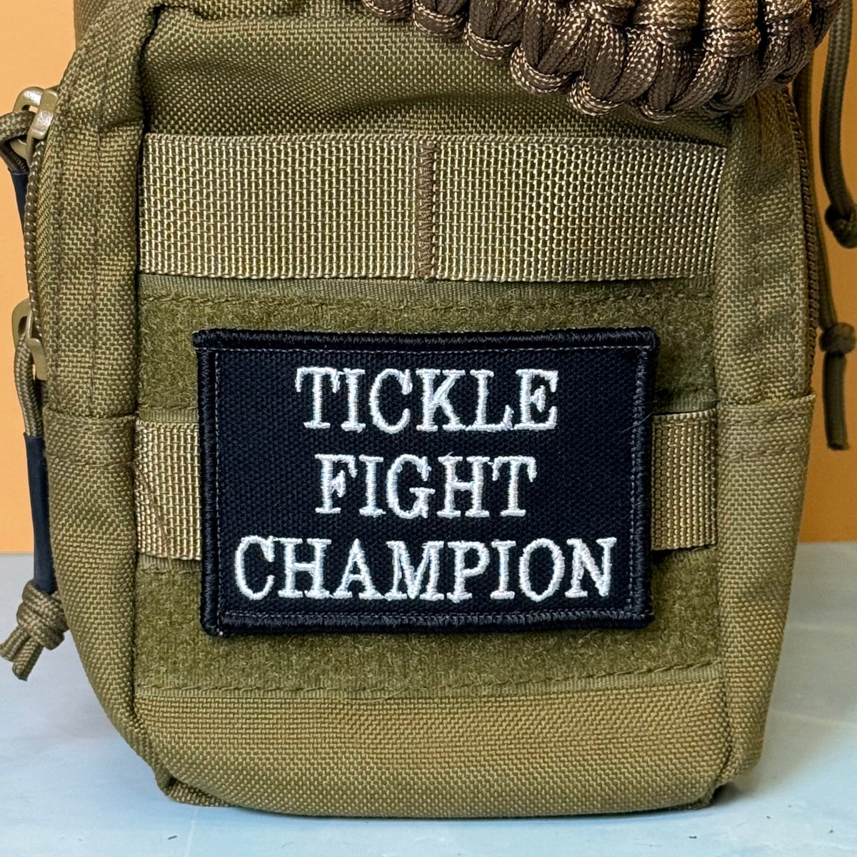 Tickle Fight Champion Funny Embroidered Morale Patch, 2x3" | VELCRO® Brand Hook Backing