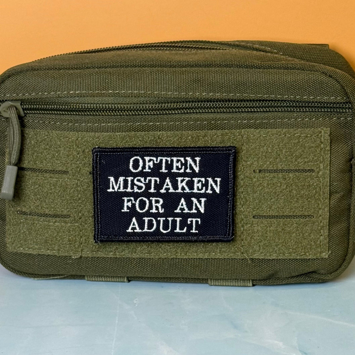 Often Mistaken For An Adult Funny Embroidered Morale Patch, 2x3" | VELCRO® Brand Hook Backing