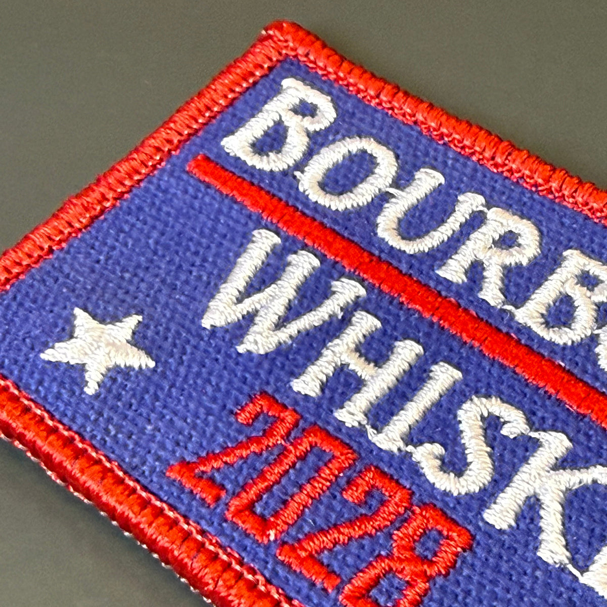 Bourbon & Whiskey for President 2028 Funny Embroidered Morale Patch, 2x3" | VELCRO® Brand Hook Backing