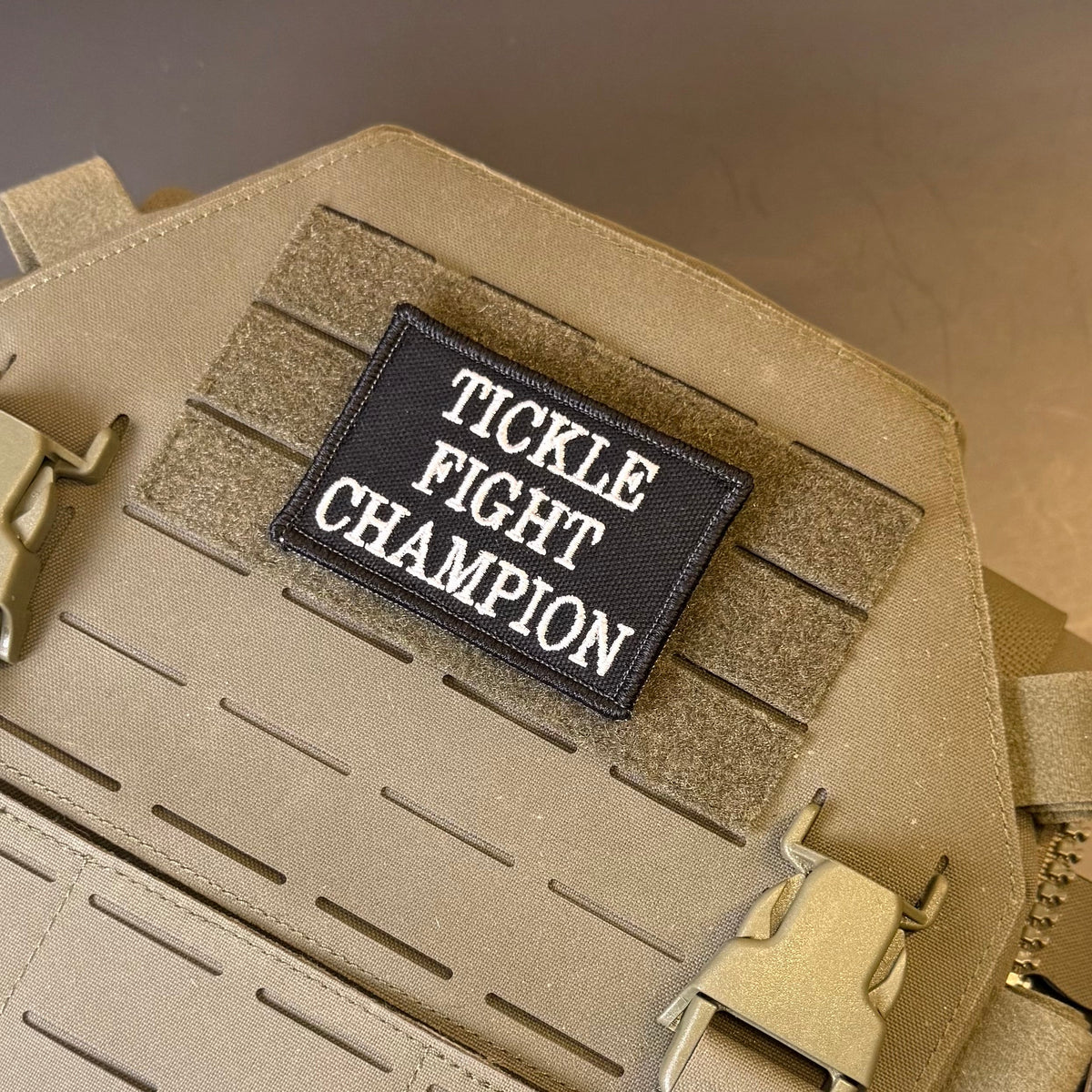 Tickle Fight Champion Funny Embroidered Morale Patch, 2x3" | VELCRO® Brand Hook Backing