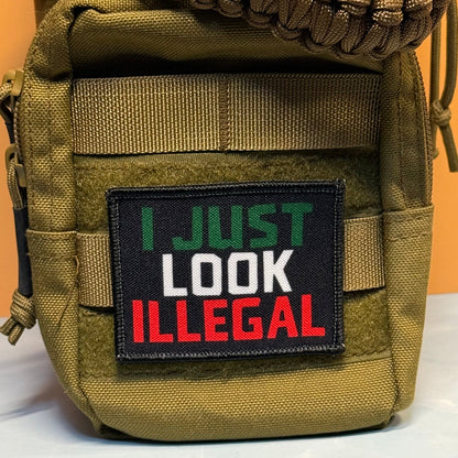 I Just Look Illegal Funny Printed Morale Patch, 2x3" | VELCRO® Brand Hook Backing