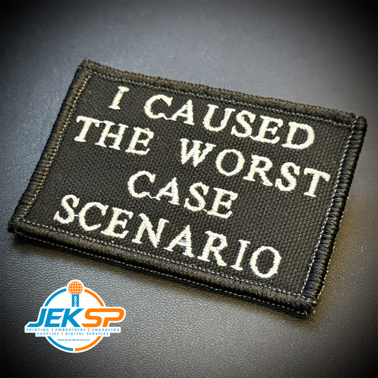 Worst Case Scenario Funny Embroidered Morale Patch, 2x3" | VELCRO® Brand Hook Backing