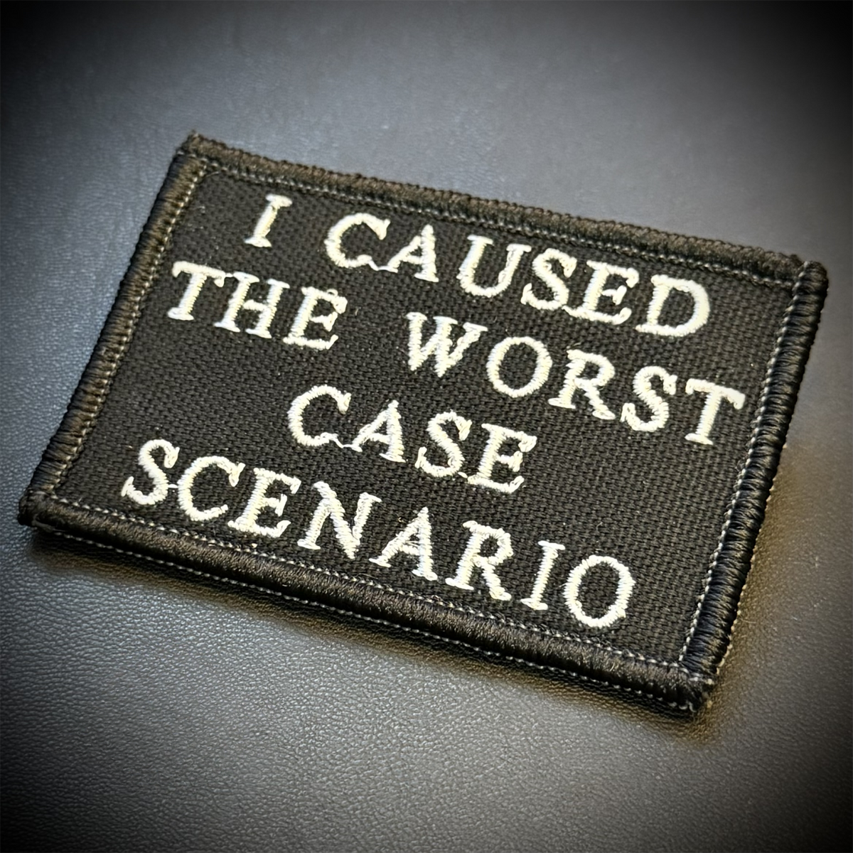 Worst Case Scenario Funny Embroidered Morale Patch, 2x3" | VELCRO® Brand Hook Backing