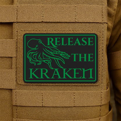 Release The Kraken Funny Nautical Morale Patch 2"x3" Hook & Loop | Made in USA