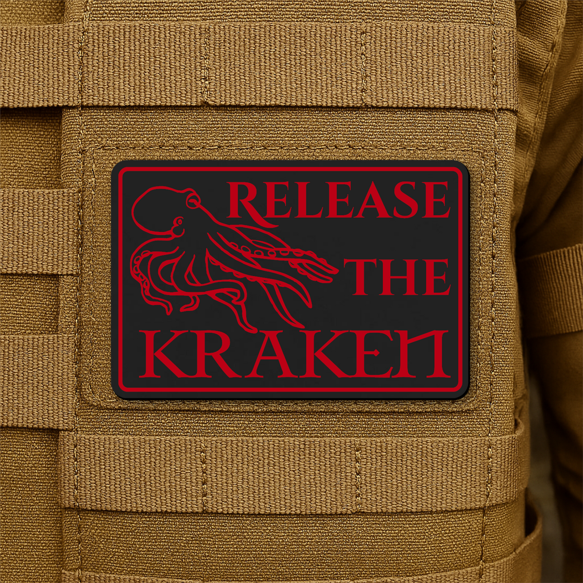 Release The Kraken Funny Nautical Morale Patch 2"x3" Hook & Loop | Made in USA