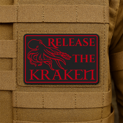 Release The Kraken Funny Nautical Morale Patch 2"x3" Hook & Loop | Made in USA