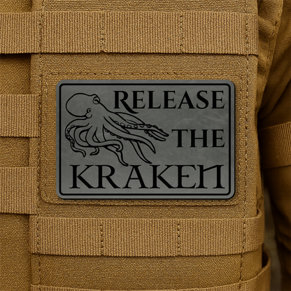 Release The Kraken Funny Nautical Morale Patch 2"x3" Hook & Loop | Made in USA