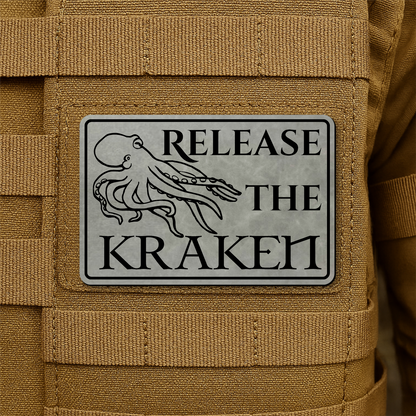 Release The Kraken Funny Nautical Morale Patch 2"x3" Hook & Loop | Made in USA