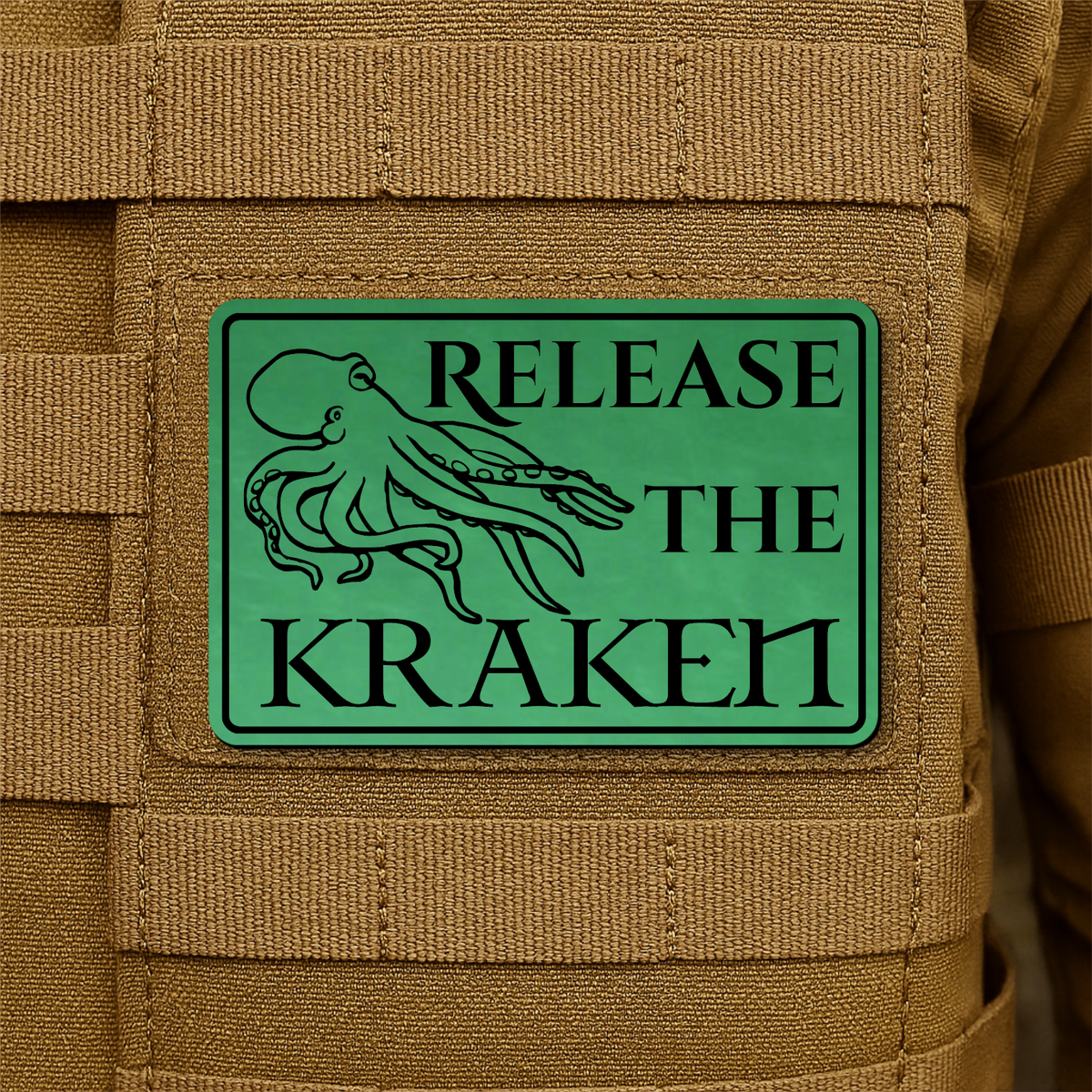 Release The Kraken Funny Nautical Morale Patch 2"x3" Hook & Loop | Made in USA