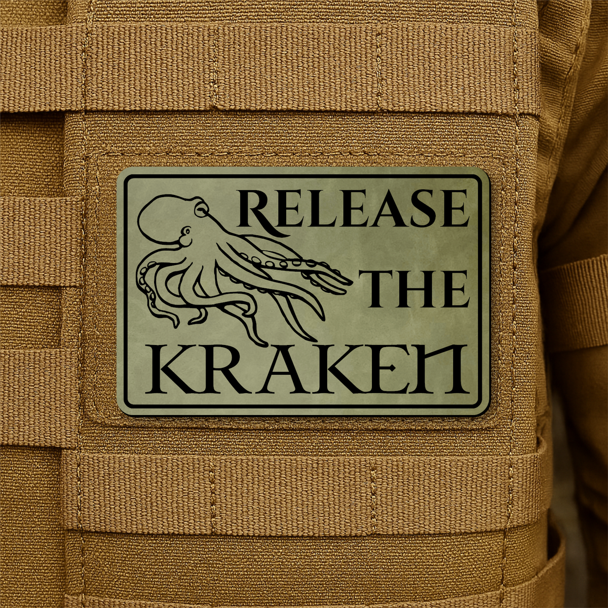 Release The Kraken Funny Nautical Morale Patch 2"x3" Hook & Loop | Made in USA
