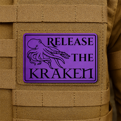 Release The Kraken Funny Nautical Morale Patch 2"x3" Hook & Loop | Made in USA