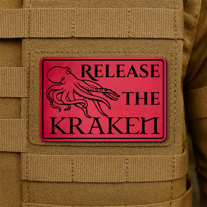 Release The Kraken Funny Nautical Morale Patch 2"x3" Hook & Loop | Made in USA