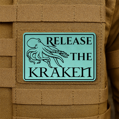 Release The Kraken Funny Nautical Morale Patch 2"x3" Hook & Loop | Made in USA