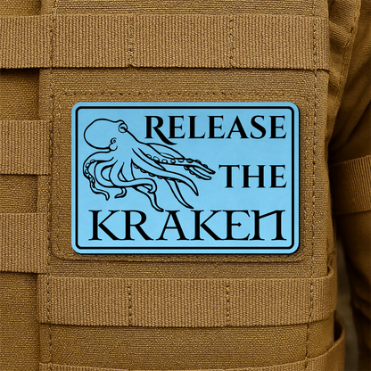 Release The Kraken Funny Nautical Morale Patch 2"x3" Hook & Loop | Made in USA