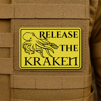 Release The Kraken Funny Nautical Morale Patch 2"x3" Hook & Loop | Made in USA