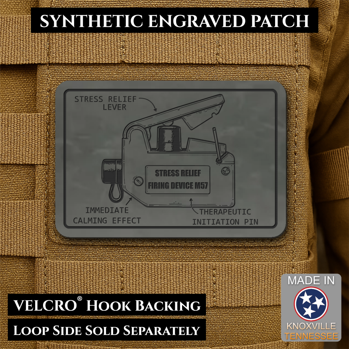 M57 Claymore Mine Clacker Funny Morale Patch, 2x3" | Made in USA | VELCRO® Brand Hook Backing