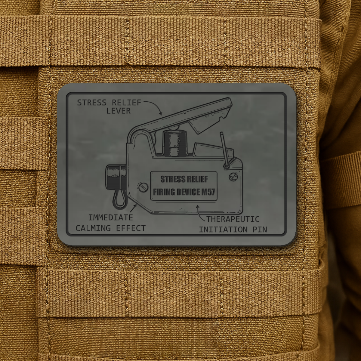 M57 Claymore Mine Clacker Funny Morale Patch, 2x3" | Made in USA | VELCRO® Brand Hook Backing