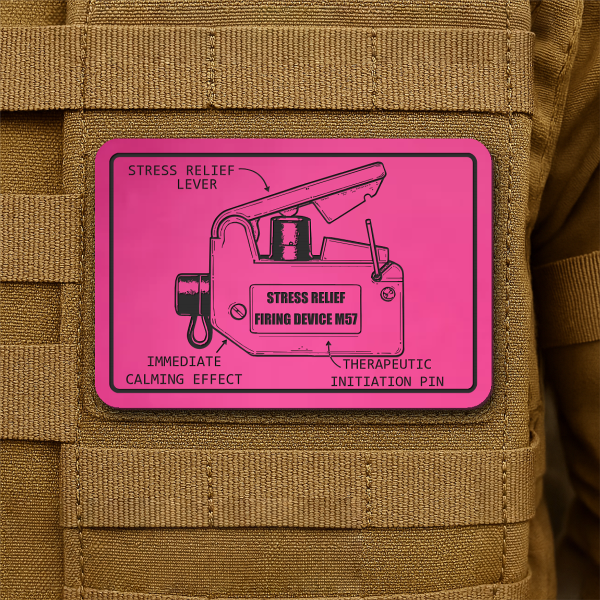 M57 Claymore Mine Clacker Funny Morale Patch, 2x3" | Made in USA | VELCRO® Brand Hook Backing