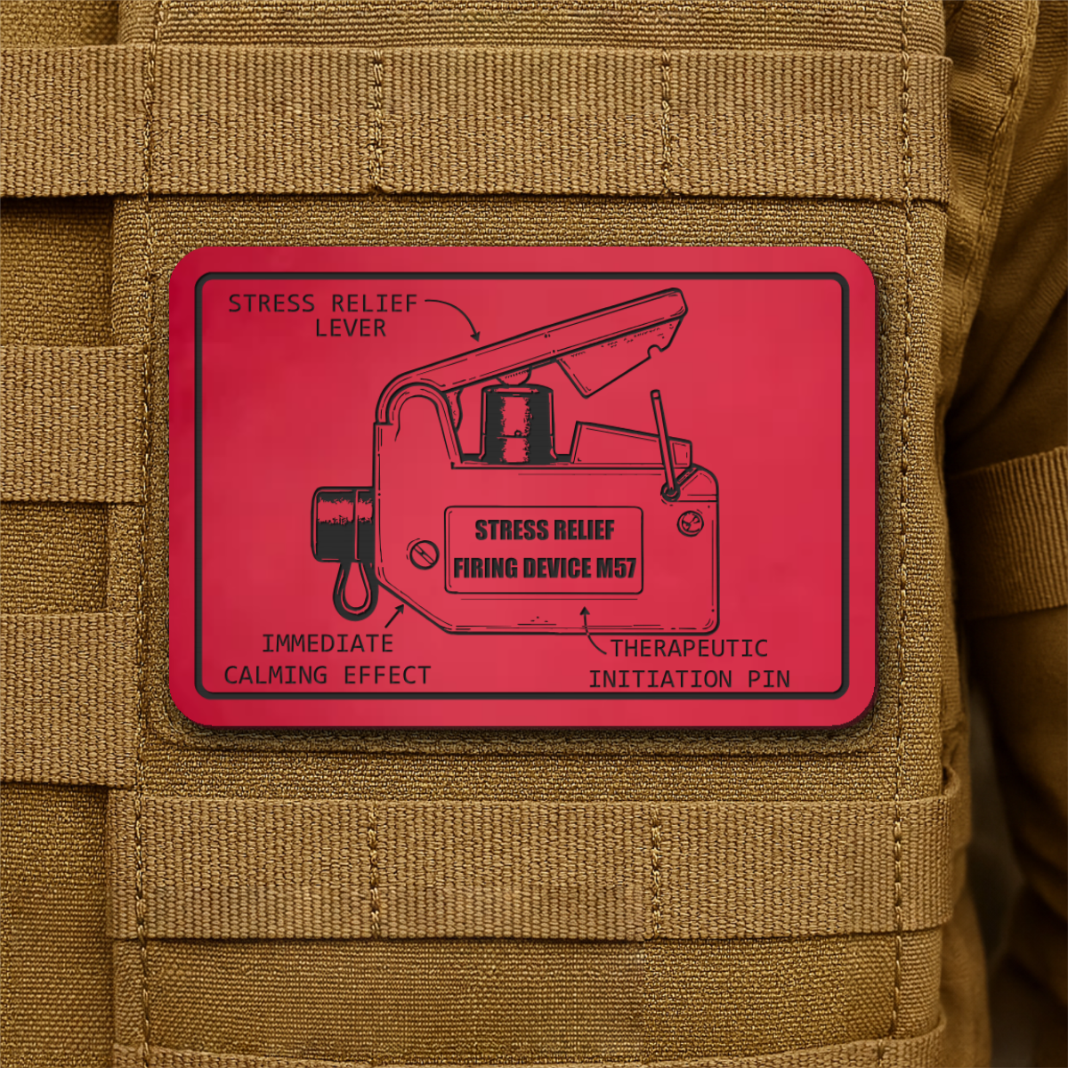 M57 Claymore Mine Clacker Funny Morale Patch, 2x3" | Made in USA | VELCRO® Brand Hook Backing