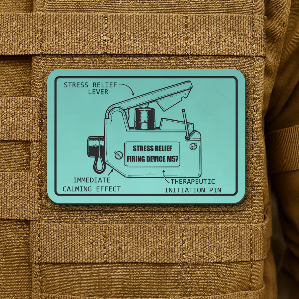 M57 Claymore Mine Clacker Funny Morale Patch, 2x3" | Made in USA | VELCRO® Brand Hook Backing