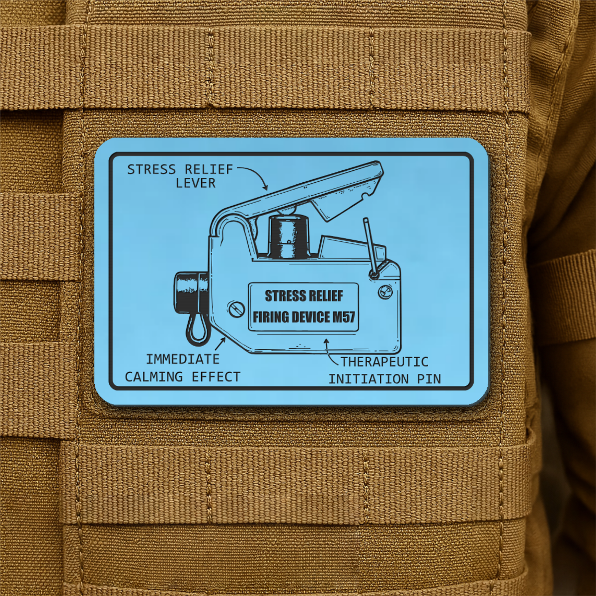 M57 Claymore Mine Clacker Funny Morale Patch, 2x3" | Made in USA | VELCRO® Brand Hook Backing