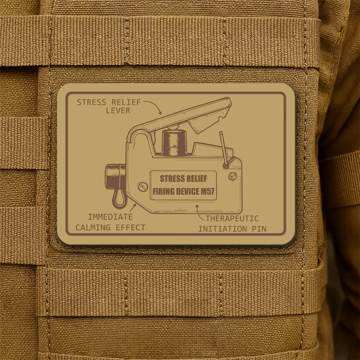 M57 Claymore Mine Clacker Funny Morale Patch, 2x3" | Made in USA | VELCRO® Brand Hook Backing