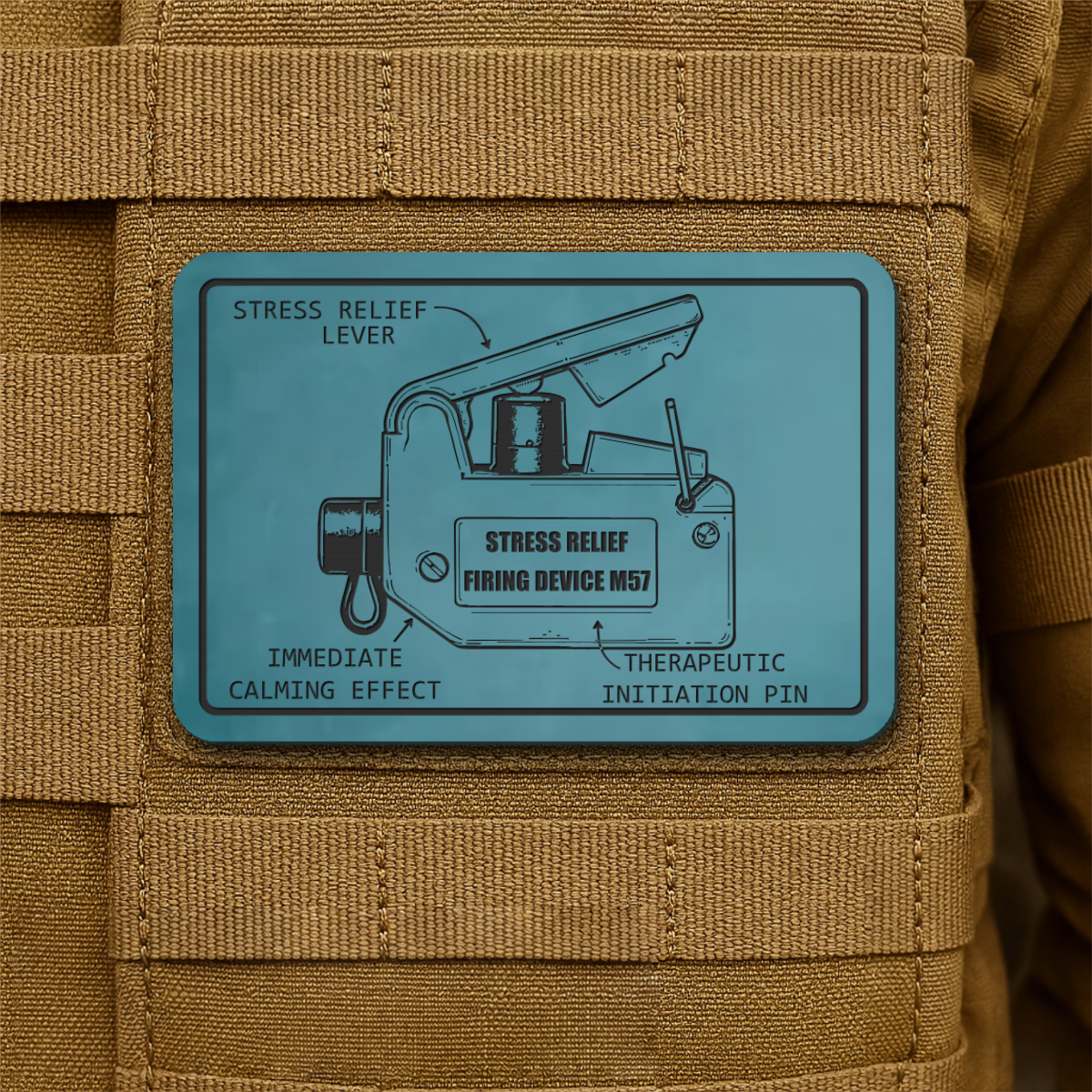M57 Claymore Mine Clacker Funny Morale Patch, 2x3" | Made in USA | VELCRO® Brand Hook Backing