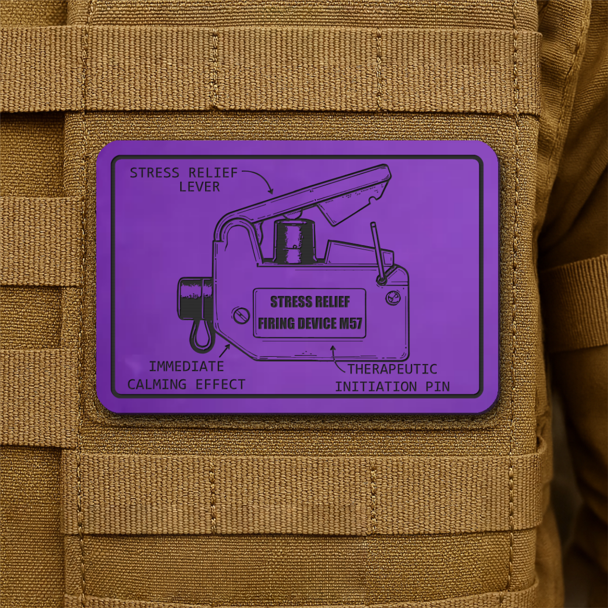 M57 Claymore Mine Clacker Funny Morale Patch, 2x3" | Made in USA | VELCRO® Brand Hook Backing