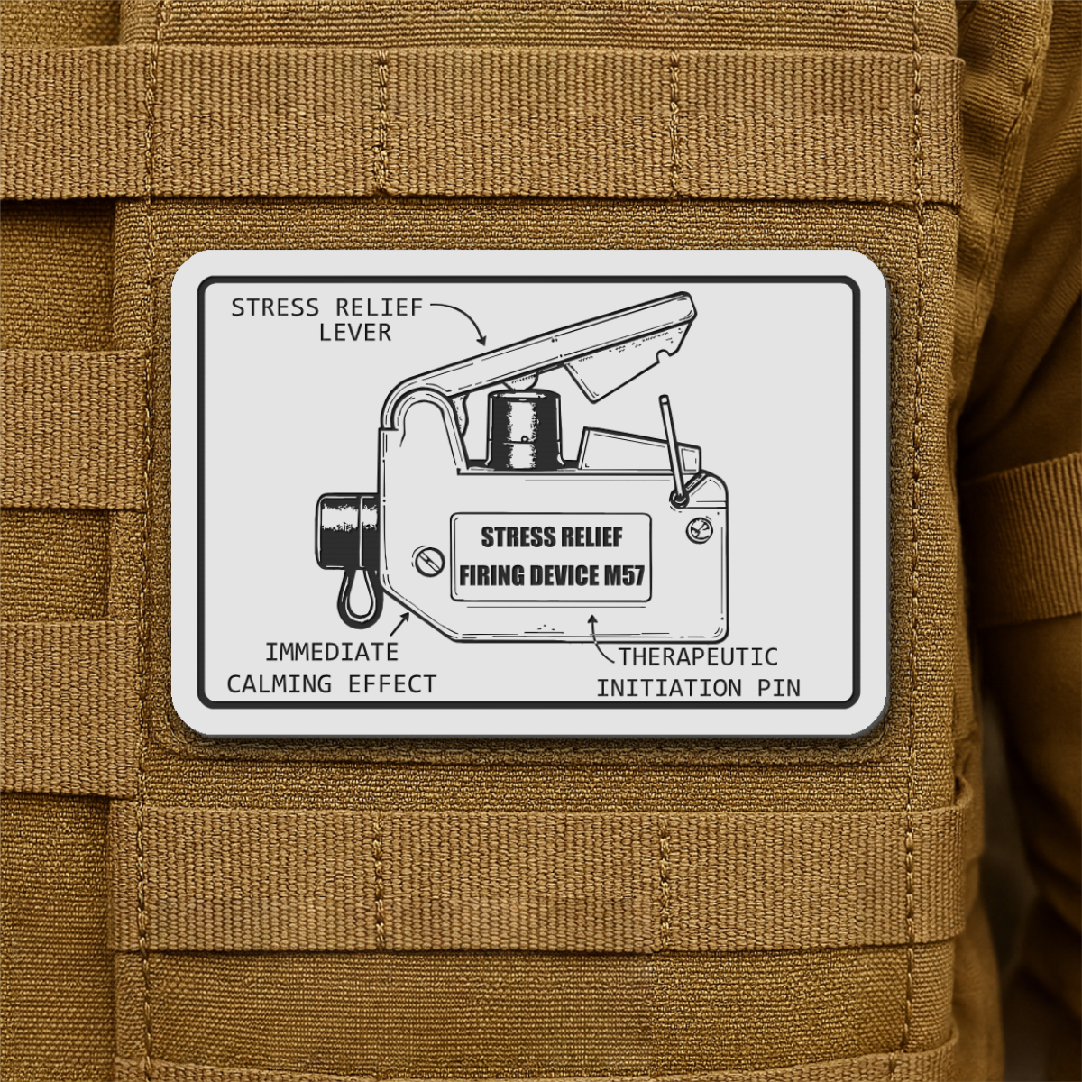 M57 Claymore Mine Clacker Funny Morale Patch, 2x3" | Made in USA | VELCRO® Brand Hook Backing