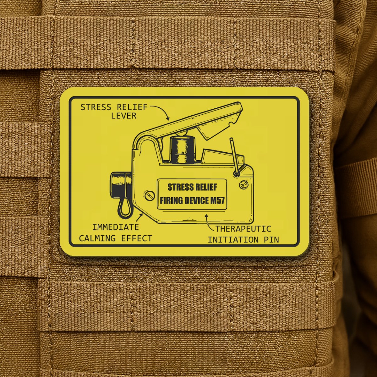 M57 Claymore Mine Clacker Funny Morale Patch, 2x3" | Made in USA | VELCRO® Brand Hook Backing