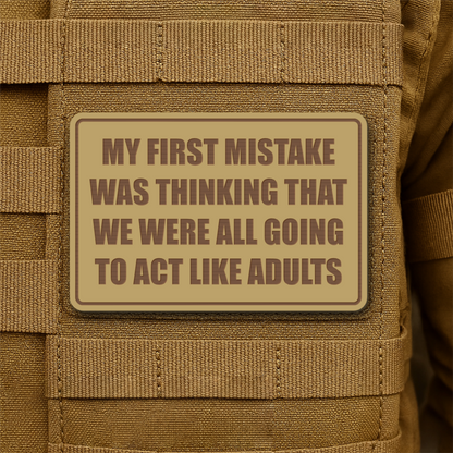 Can We Act Like Adults Funny Morale Patch, 2x3" | Made in USA | VELCRO® Brand Hook Backing