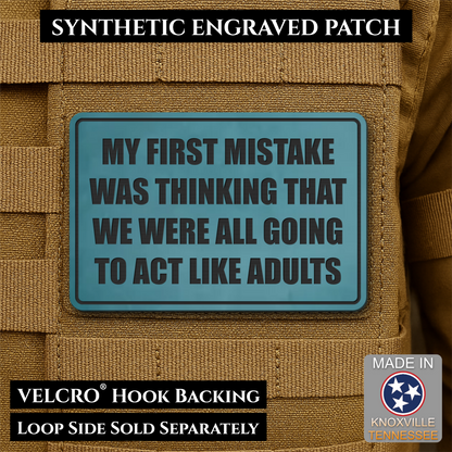 Can We Act Like Adults Funny Morale Patch, 2x3" | Made in USA | VELCRO® Brand Hook Backing