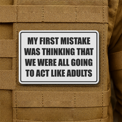 Can We Act Like Adults Funny Morale Patch, 2x3" | Made in USA | VELCRO® Brand Hook Backing