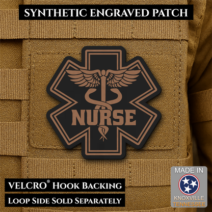 Nurse - Star of Life Morale Patch, 3x3" | Made in USA | VELCRO® Brand Hook Backing
