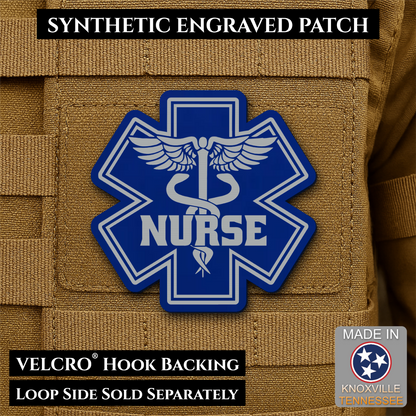 Nurse - Star of Life Morale Patch, 3x3" | Made in USA | VELCRO® Brand Hook Backing