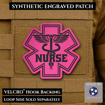 Nurse - Star of Life Morale Patch, 3x3" | Made in USA | VELCRO® Brand Hook Backing