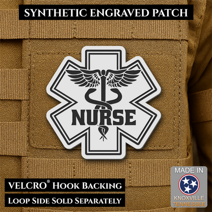 Nurse - Star of Life Morale Patch, 3x3" | Made in USA | VELCRO® Brand Hook Backing