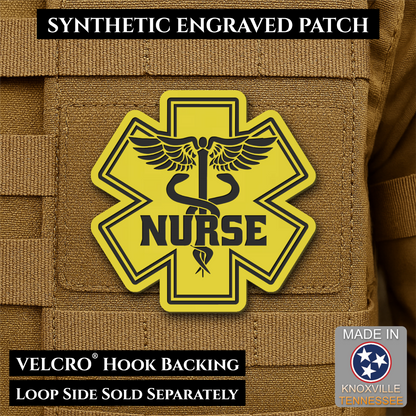 Nurse - Star of Life Morale Patch, 3x3" | Made in USA | VELCRO® Brand Hook Backing