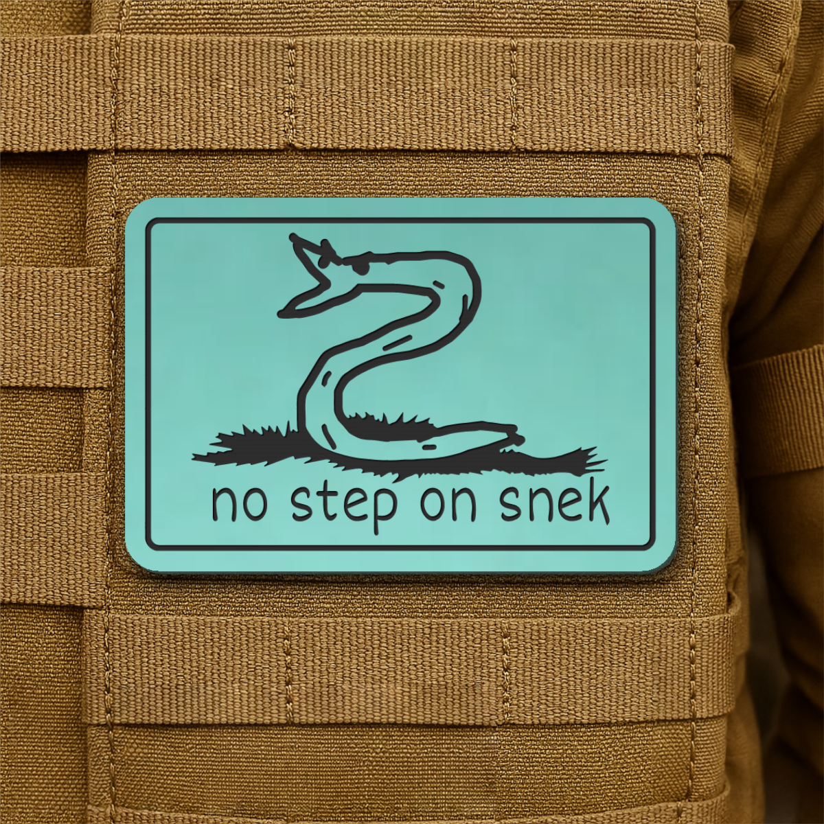 No Step On Snek Funny Morale Patch, 2x3" | Made in USA | VELCRO® Brand Hook Backing