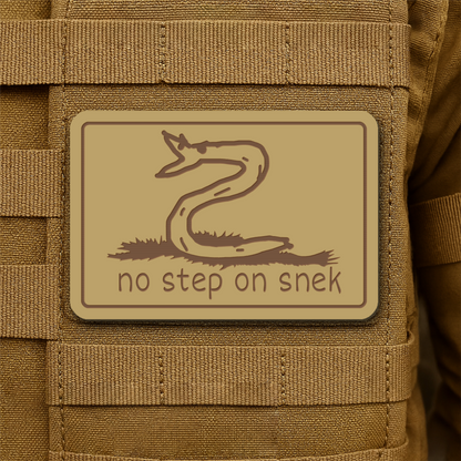 No Step On Snek Funny Morale Patch, 2x3" | Made in USA | VELCRO® Brand Hook Backing