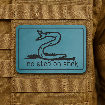 No Step On Snek Funny Morale Patch, 2x3" | Made in USA | VELCRO® Brand Hook Backing