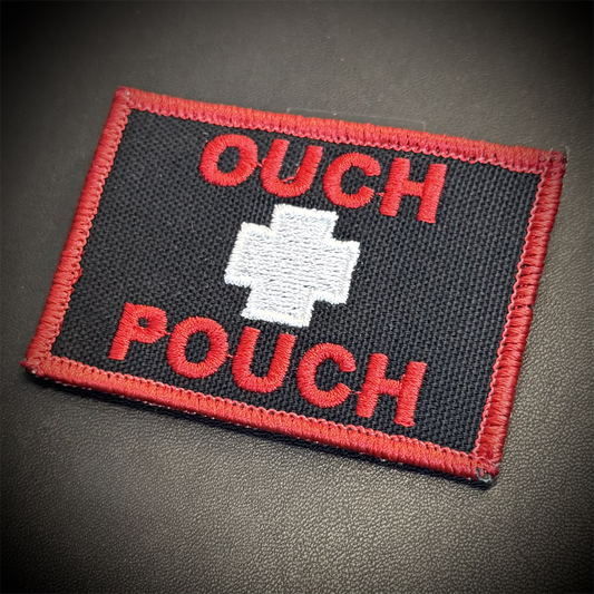 Ouch Pouch IFAK Med-Kit Funny Embroidered Patch, 2x3" | VELCRO® Brand Hook Backing