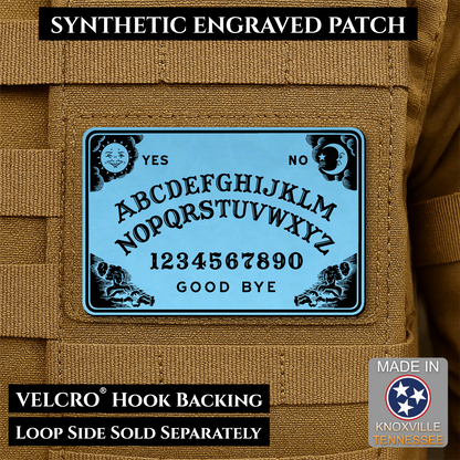 Ouija Talking Spirit Board Funny Morale Patch, 2x3" | Made in USA | VELCRO® Brand Hook Backing
