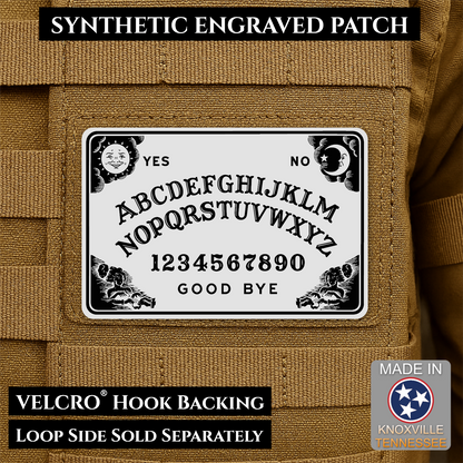 Ouija Talking Spirit Board Funny Morale Patch, 2x3" | Made in USA | VELCRO® Brand Hook Backing