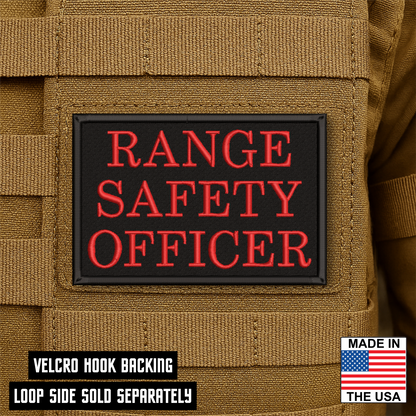 Range Safety Officer Patches & ID Plates – 2x3 Patch or 3x8 ID Panel – Tactical Gear Hook & Loop | Made in USA