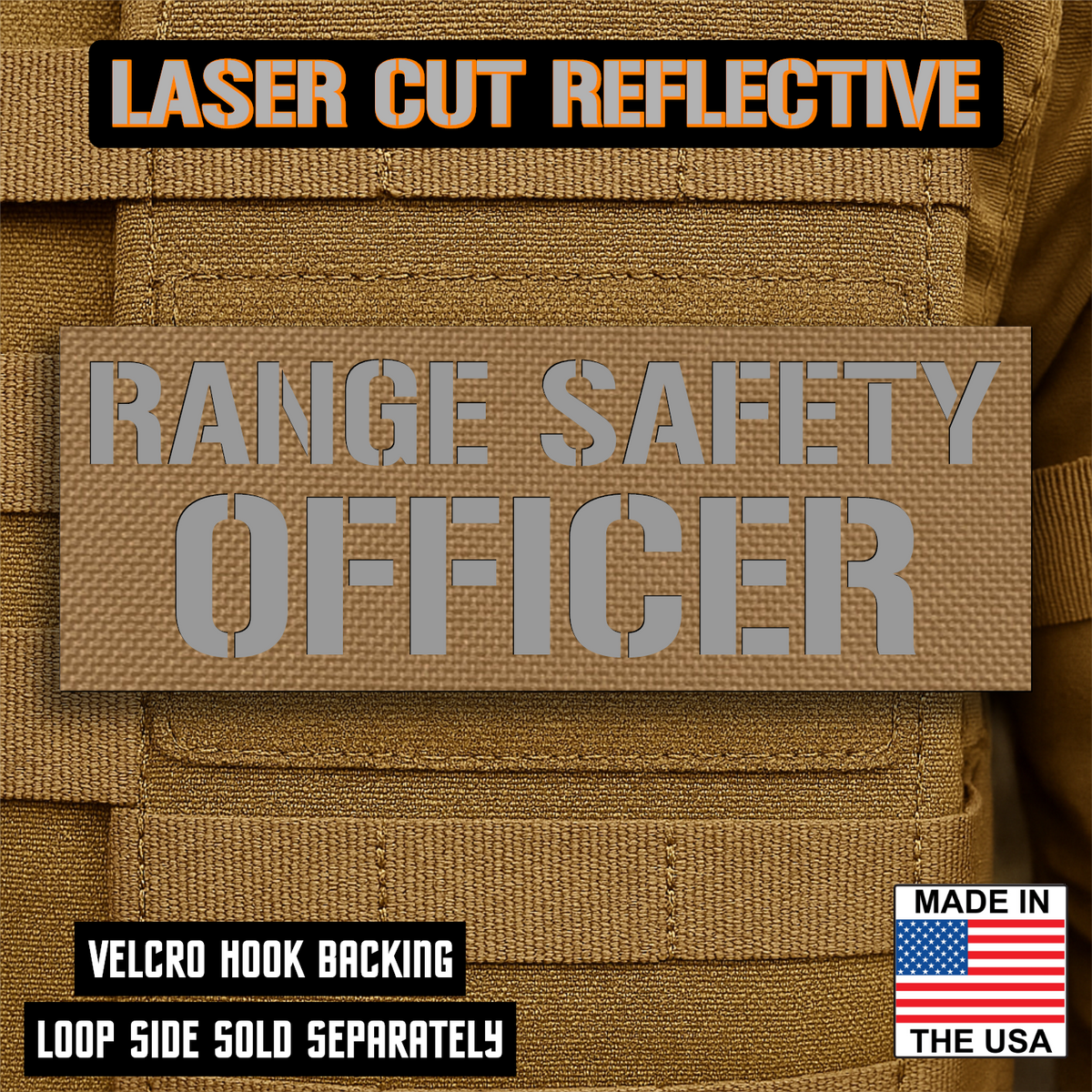 Range Safety Officer Patches & ID Plates – 2x3 Patch or 3x8 ID Panel – Tactical Gear Hook & Loop | Made in USA
