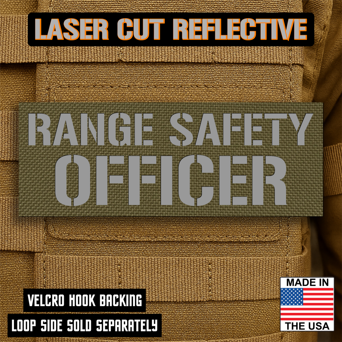 Range Safety Officer Patches & ID Plates – 2x3 Patch or 3x8 ID Panel – Tactical Gear Hook & Loop | Made in USA