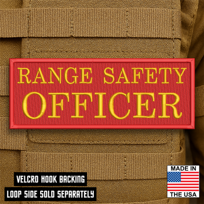 Range Safety Officer Patches & ID Plates – 2x3 Patch or 3x8 ID Panel – Tactical Gear Hook & Loop | Made in USA
