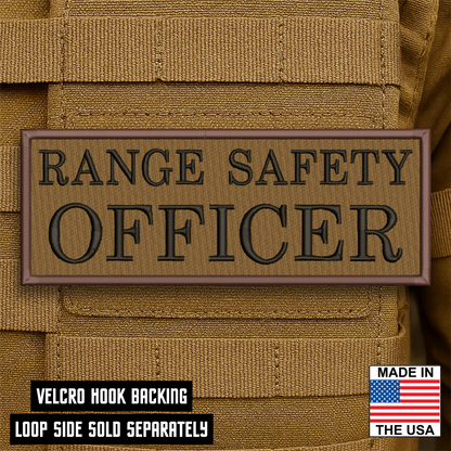 Range Safety Officer Patches & ID Plates – 2x3 Patch or 3x8 ID Panel – Tactical Gear Hook & Loop | Made in USA