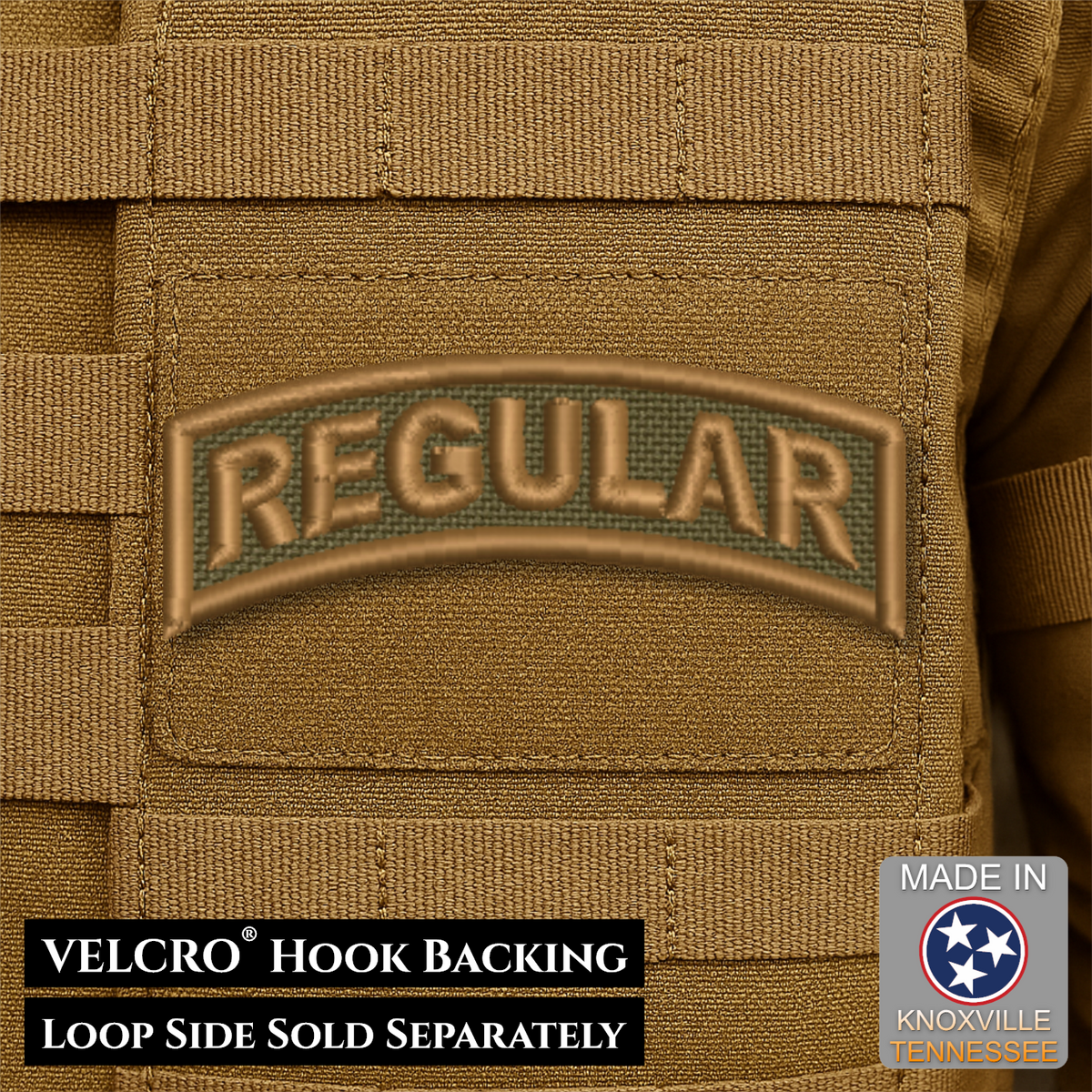 Army Regular Forces Funny Morale Patch Tab, 1.2x3" | Made in USA | VELCRO® Brand Hook Backing